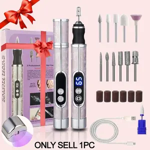 Portable Electric Nail Grinder, USB Powered Nail Polisher, LCD Display, Professional Manicure Tool, Gel & Home Salon Use, Women Gift