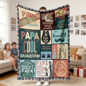 Father's Day gifts from daughters to dads, gifts from sons to dads, creative birthday gifts for dads, suitable for the office, camping, travel, machine-washable, four-season universal gifts, Flannel Throw Blankets, Lightweight flannel blanket