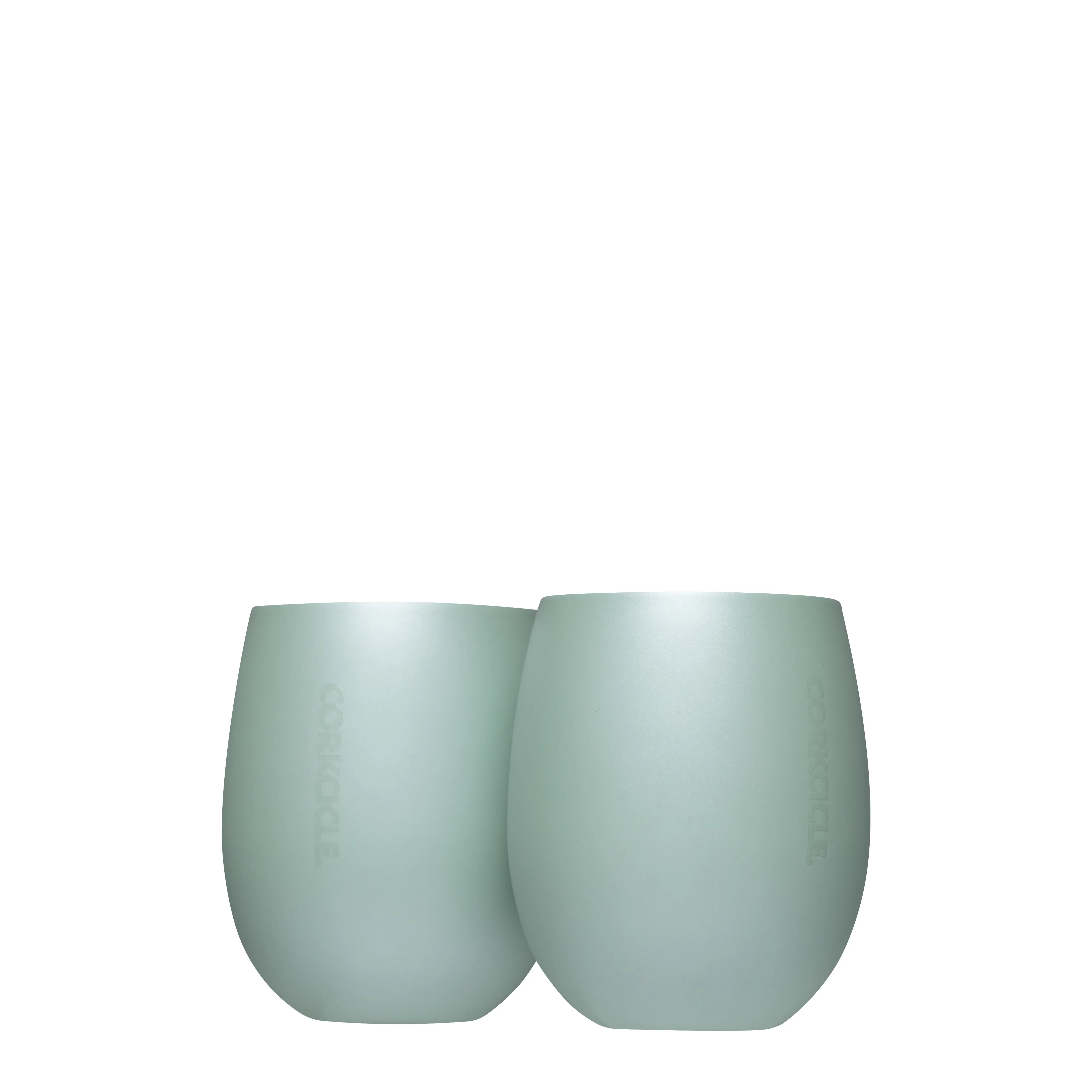 Ceramic Wide-Body Sommelier Tumblers, 2-Piece Stemless Drinkware Set for Kitchen Use