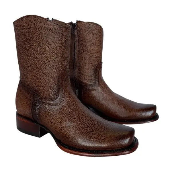 Diego’s Boots Men’s Dubai Boot Bota Floter Leather with Zipper, Bota Dubai Floter Con Cierre 100% Piel Brown Walking Shoes