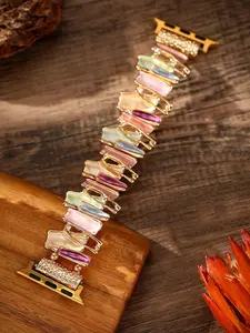Boho Style Multicolor Watch Band, Rhinestone Decor Elastic Watch Straps for Women, Fashionable Watch Accessories for IWatch Series 9 8 7 6 5 4 3 2 1 SE, Smart Watch Accessories