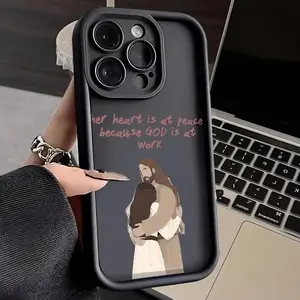 God Jesus Love Phone Case for iPhone 17 16 15 14 Pro Max 13 12 11 XR XS Plus Air E Shockproof Non Slip Military-Grade Protection Silicone Cover Cellphone Protective