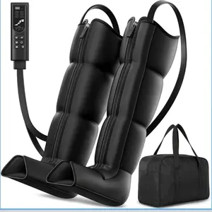 Leg Compression Massager Recovery System - Full-Leg Compression Boots with 8 Intensity 6 Modes for Circulation & Muscle Relief, FSA-HSA Eligible, Gifts for Men & Women, Black Medium