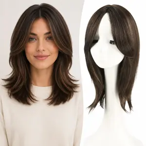 Topper 12inch Clip in Synthetic Hair Toppers for Women with Thinning Hair Layered Natural Look Volume Booster Hairpiece for Coverage Machine Made Wigs Realistic Illusion Hairline for SummerWins #TikTokShopDealsforYouDay