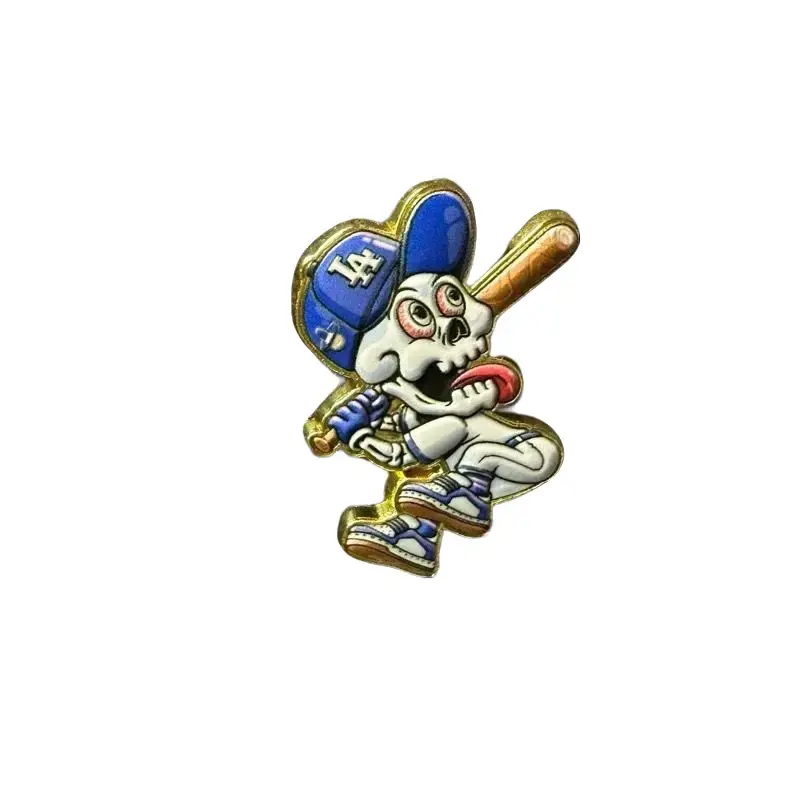 Baseball Skelly Collectible Pin - High-Quality Vibrant Graphic Enamel Finish, Durable Metal Backing, Lightweight Original Design, Hat Clip for Jackets, Backpacks, Hats, Collections