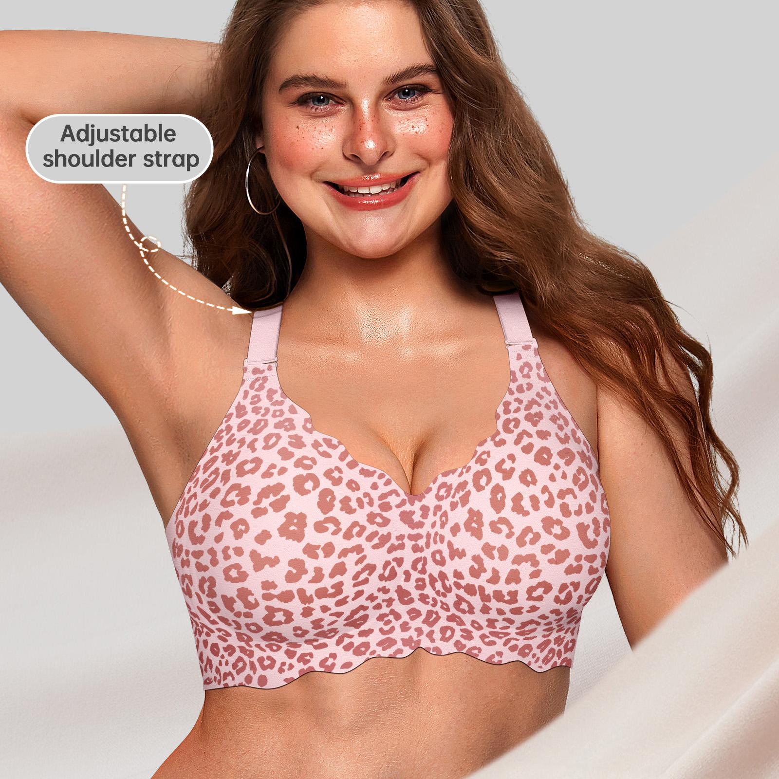 OEAK Jelly Bras for Women No Underwire Scalloped Push Up Wireless Bralettes Seamless Soft Comfort Everyday Tshirt Bra