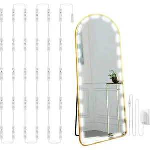 Hollywood Glam Led Vanity Lights Kit, 14ft Dimmable Mirror Lights, Full  & Bathroom Lighting, Plug in Floor Light with Power Supply (Mirror not Inlcuded)