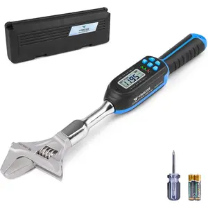 Adjustable Digital Torque Wrench, 5-99.6 ft.lb/6.8-135 N.m, Hvac Torque Wrench with 42mm Jaw, +-2% Accuracy, Vibration, Buzzer and LED  for Split AC, ,