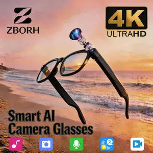Smart Al Camera Glasses 8MP | Auto Photochromic UV Protection | Hands-Free Video Recording for Travel Hiking | 160+ Multilingual Real-Time Translation | 32gb of super large storage space Wearable