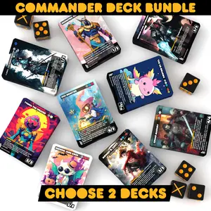 Commander Deck Bundle - Complete MTG Magic Commander Proxy Decks cEDH with 108 Cards & Bonus Cards - Ready to Play EDH/cEDH Decks TCG Booster Pack Choose 2 Decks