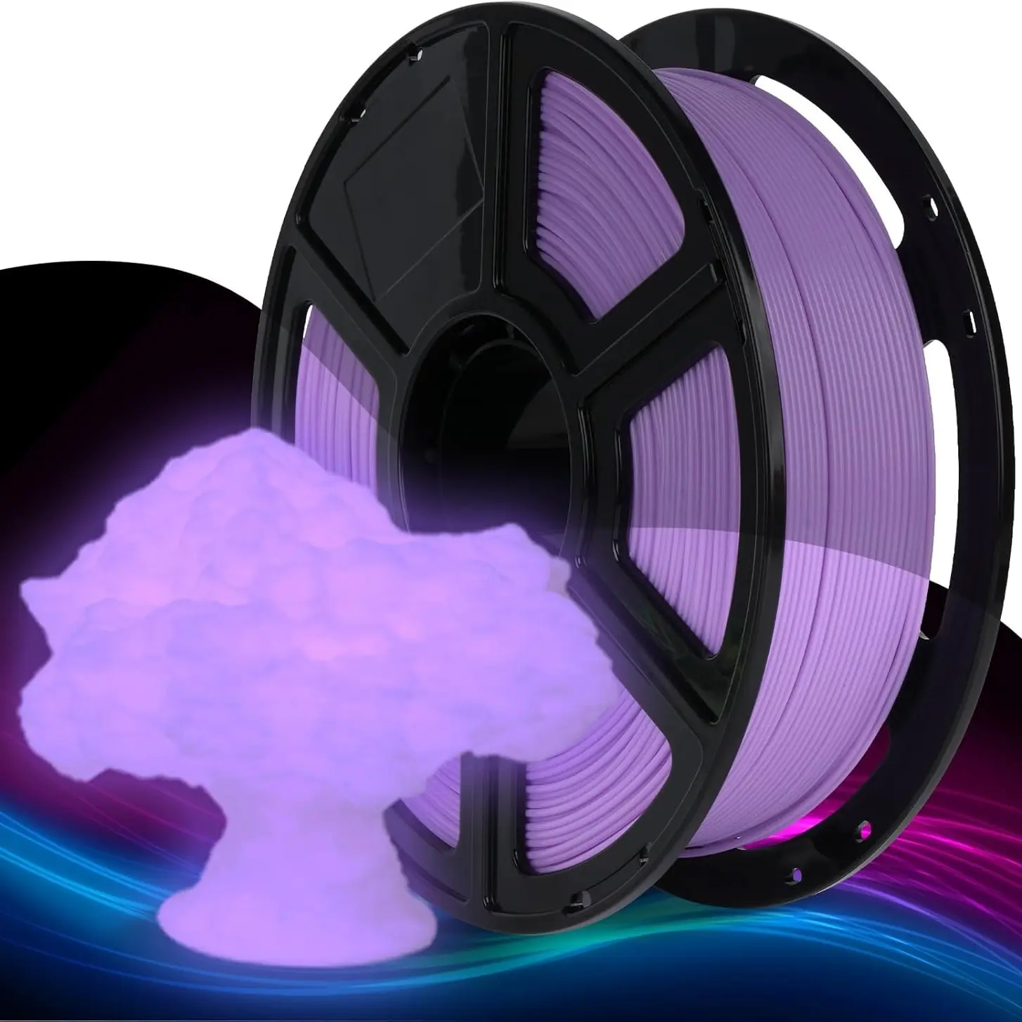 High Precision Night Glow Flexible Tpu Filament, 95a Hardness, 1.75mm Diameter, 250g, Industrial Size Control, Anti-Tangle, Printing Material