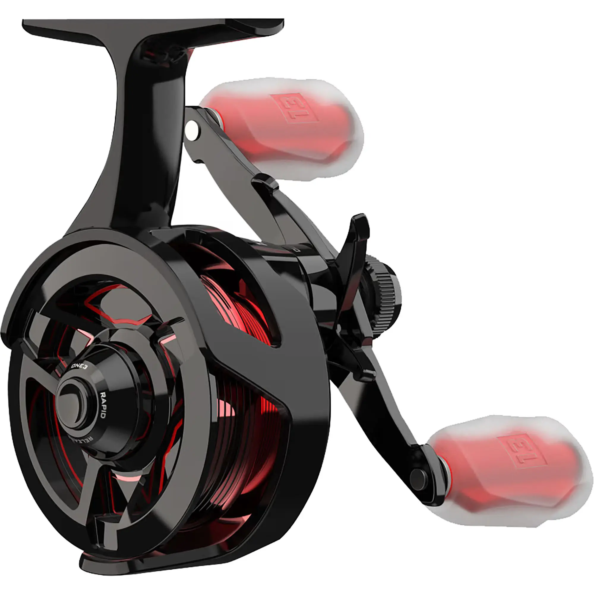 13 Fishing Descent Fully Machined Aluminum Inline Ice Fishing Reel - Aluminum Spool, Dead Stick Clicker, Tension Control, Eliminates Line Twists, Adjustable, Increases Drop Speed, Drop Speed Boost, Inline Reel