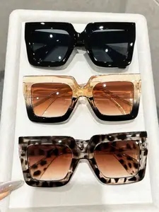 3 Pairs Y2K Trendy Fashion Big Frame Glasses, Unisex Retro Classic Style, Durable Streetwear Accessories for Daily Life, Parties, Gifts, Square Frames Sunglasses
