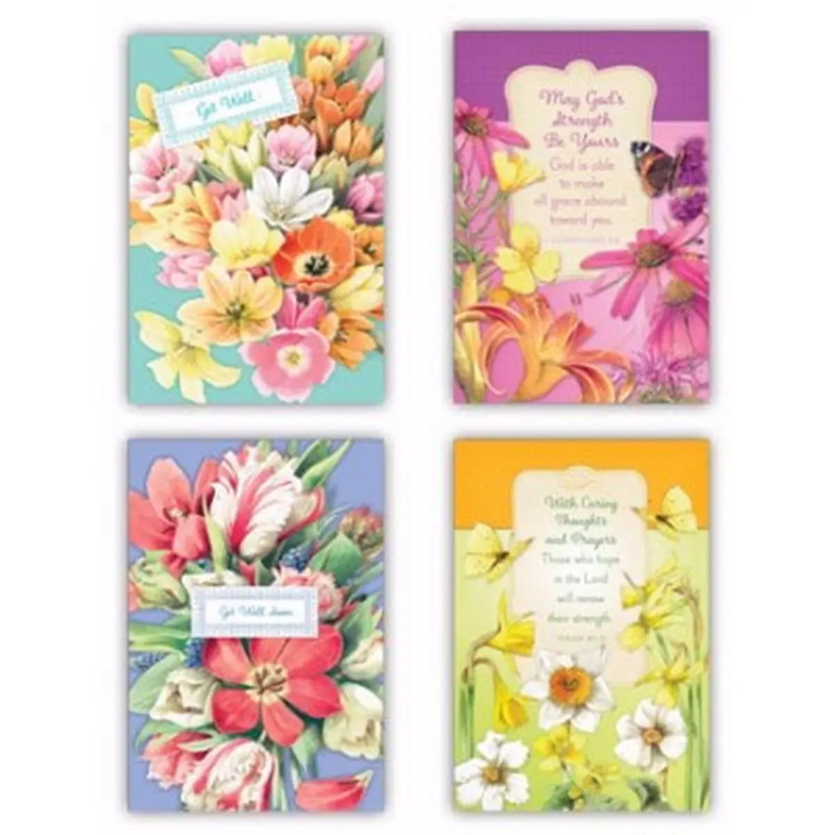 212 MAIN Inspirational Christian Faith Greeting Card, Dayspring Cards 77682 Marjolein Bastin Get Well Boxed Set, Box of 12, Card Design, Greeting Cards Assortment