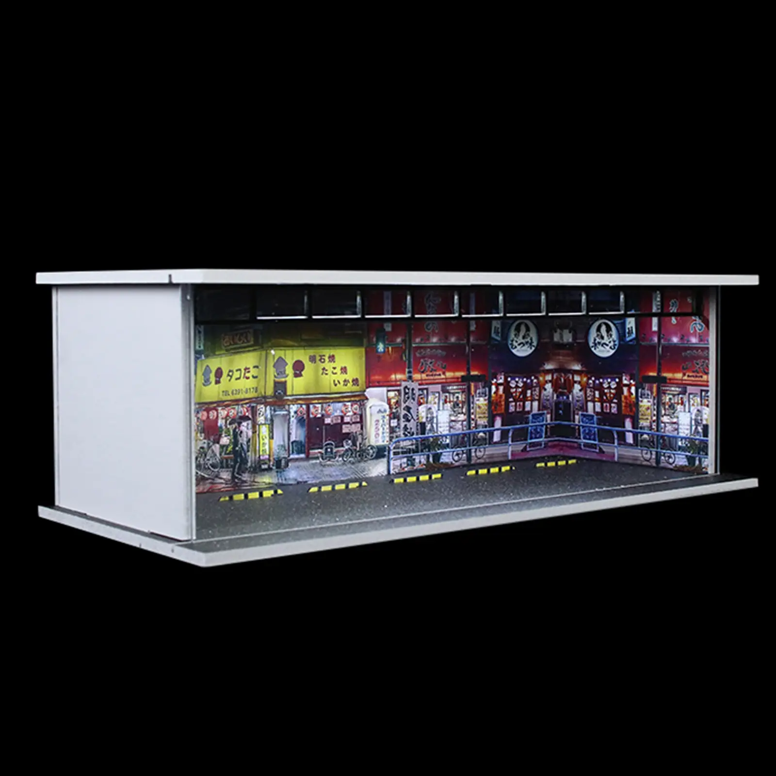 Hot Wheels Diecast Display Case - 1/64 Scale Die-cast Model Car Display Case with LED Light and Acrylic Cover, Hot Diecast Wheels Parking Garage Dioramas with 6 Parking Spaces