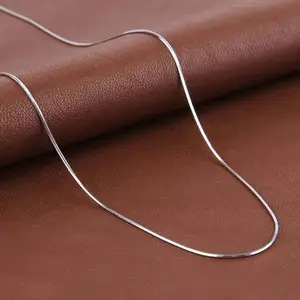 Silver-plated snake bone chain, 16-30 inches long - Fashionable DIY jewelry accessory with an elegant minimalist style. Jewelry for men and women.