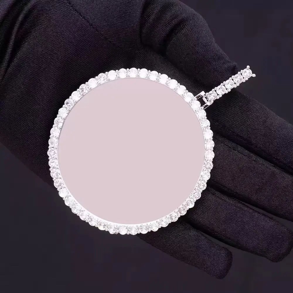 2053 FLEXIN' CIRCLE | Custom Large Round Paved Pendant, Same Layered Necklace as Rappers