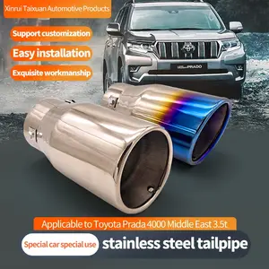 Toyota Fj Cruiser Prado Pajero V97 V73 Exhaust Pipe Stainless Steel Decorative Tailpipe, 7.0-7.8cm Diameter, 19.5x10.5x10cm, 560g