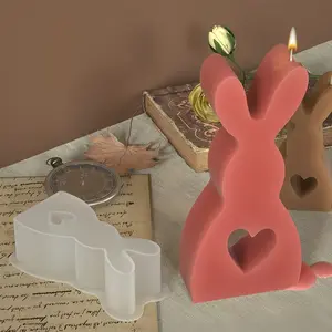 Easter Heart Rabbit Silicone Mold Set, DIY Candle Making, Resin Casting, Home Decor Craft Moulds, 2 Pieces, Batch No. 20250501000