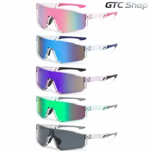 5-Piece Set One Piece Cycling Sunglasses for Men Women, UV400 Protection Windproof Colorful Mirrored Sports Eyewear, Perfect for MTB Road Bike Riding Driving & Outdoor Activities #summervibes
