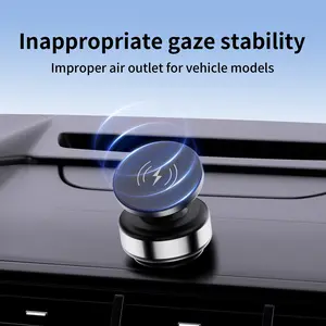 Car Electric Suction Cup Vacuum Magnetic Wireless charging Phone Holder , 1 Count Multi-angle Dashboard Navigation Universal Holder, Car Magnetic Phone Holder, Car Interior Accessories for iPhone 15 14 13 12 Series