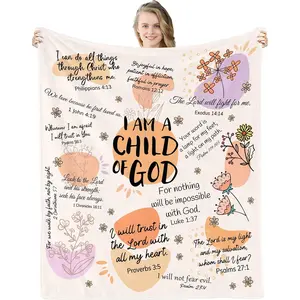 Gifts for Women, Religious Birthday Gifts for Women, Christian Blanket, Inspirational Spiritual I Am A Child of God Blanket, Prayer Blankets, Cozy Soft Throw Blanket 50"X60"