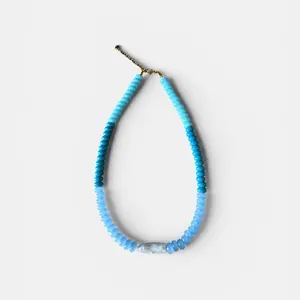 Blue Gradient Glass Beaded Necklace