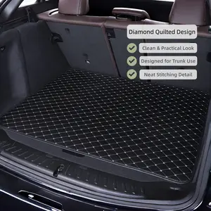 85cm*110cm Universal Car Trunk Mat, Embroidered PU Leather Cargo Liner, Fits Hatchback Sedan Suv, Choose Your Size, Car Accessory