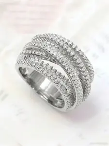 1 PC Fashion Cubic Zirconia Stackable Ring For Women For Wedding Engagement Party Jewelry Valentine's Day Gift Stackable Promise Ring