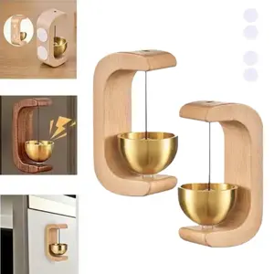 1/2/3 Packs Magnetic Door Bell, Hangable Suction Door Wooden Wind Chime, Vintage Hanging Ornament for Entry Door, Wall Decor & Home Accessories