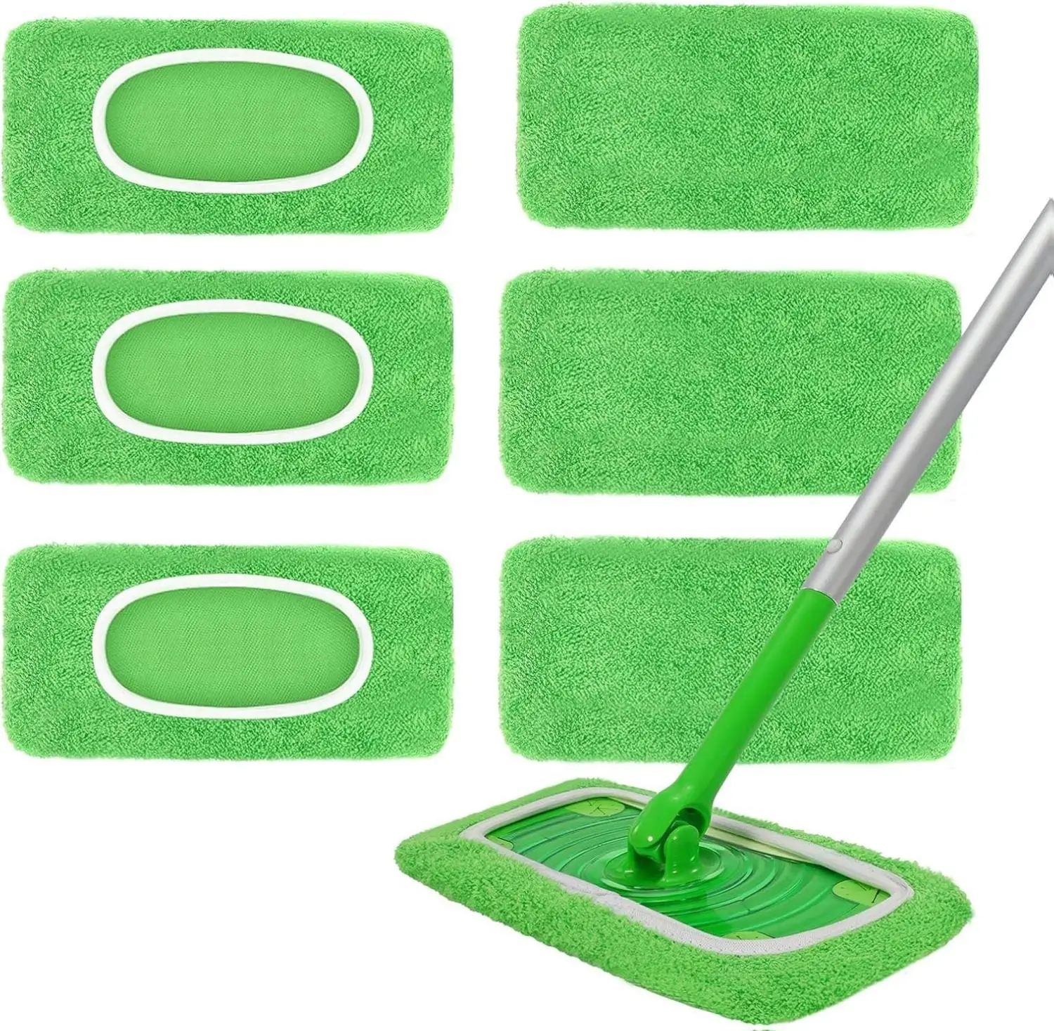 Reusable Swiffer mop Pads Swiffer Dry Sweeping Cloths 6 Pack Microfiber Wet Mop Pads Compatible with Swiffer Sweeper Mop Replacement Mopping pad Refills for Hardwood Surface Floor Cleaning