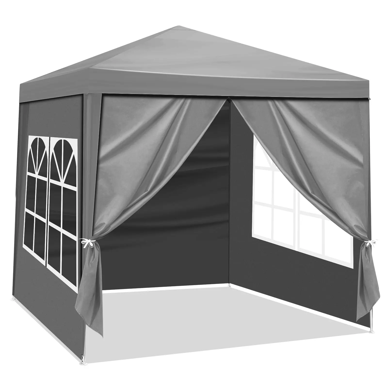 Outdoor Party Tent, Patio Canopy Tent Gazebo with Removable Sidewalls Instant Event Tent for Cater Events Wedding Birthday Pavilion Beach BBQ (6.5'x6.5')