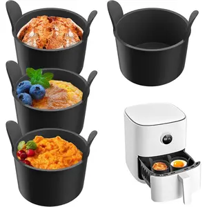 4 Pcs Non-Stick Reusable Silicone Air Fryer Egg Molds, Kitchen Baking Molds for Air Fryer Use