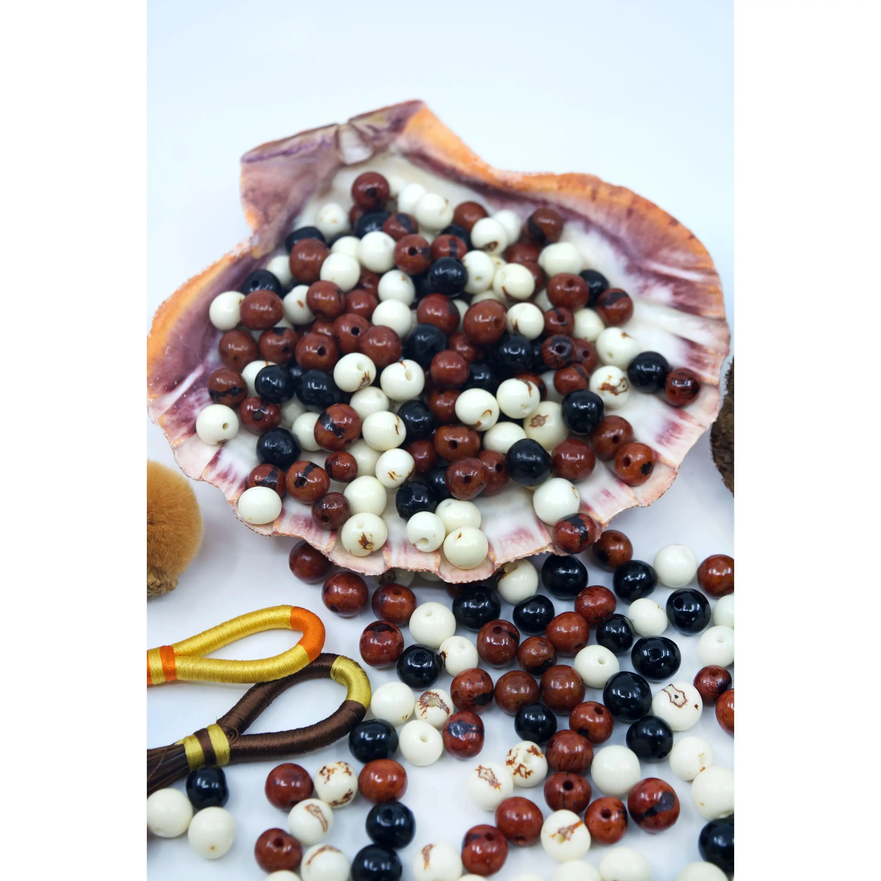 Cookies and Cream | Brown and White Real Acai Beads from South America