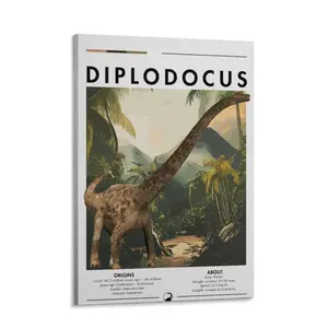 Prehistoric dinosaur poster wall decorations, featuring herbivorous or carnivorous dinosaurs, perfect gifts for dinosaur enthusiasts and children's room decorations.