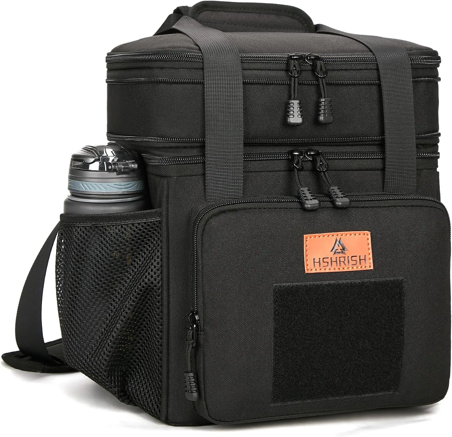 HSHRISH LB04 Expandable Large Tactical Lunch Box for Adults Durable Insulated Soft Cooler Bag with Shoulder Strap 20 Can 16 L for Work Outdoor Picnic Trips
