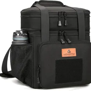 HSHRISH Expandable Large Tactical Lunch Box for Adults Durable Insulated Soft Cooler Bag with Shoulder Strap 20 Can 16 L for Work Outdoor Picnic Trips