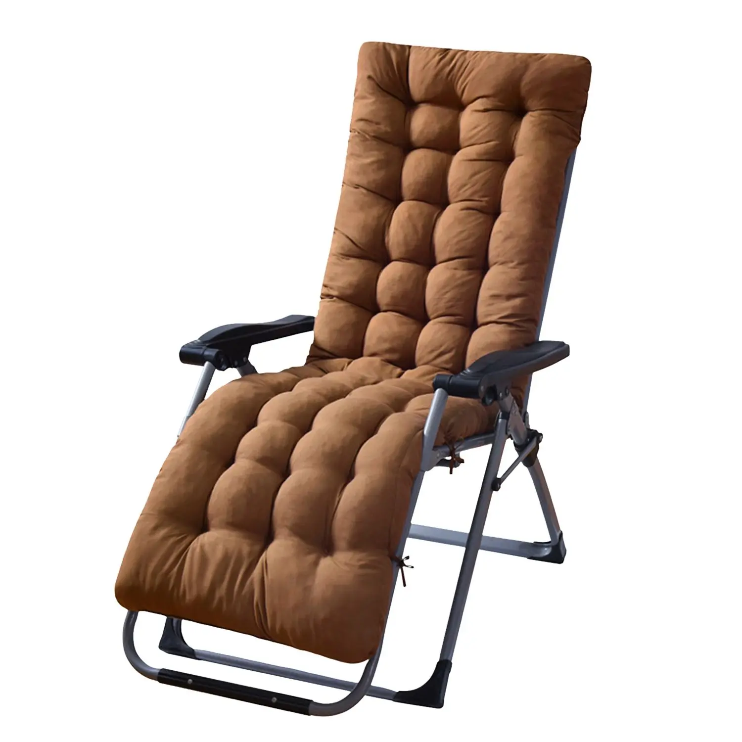 67x22in Durable Outdoor Lounger Cushion - Straps Stay Put Seat Outdoor Pads & Cushions, Fits Most Loungers, Patio Folding Chaise, Tanning Lounge Chair, Recliner Chair Accessory for Drivers