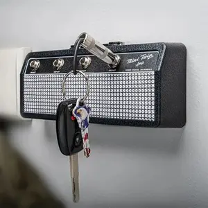Fender Blues Music Key Storage Jack Rack Key Holder Guitar Wall Keychain Holder Vintage Amplifier Home Decoration Gift Wall-mounted Plastic Clips