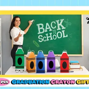 Gift Bags, Gift Wrapping Supplies, Crayon & Pencil Gift Bags, Teacher Gift Bags (with Handles), Crayon Pouches, Party Favor Bags, Student & Teacher Appreciation Gifts, Classroom Gift Exchange Bags (Pack of 24)