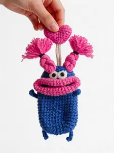 Handmade Knitted Car Key Cover, Cute Sausage Mouth Keychain, Crochet Keychain, Cute Soft Keychains, Mushroom Bag Charm, Jewelry Pendant, Perfect Gift for Mom, Friends, Anniversary