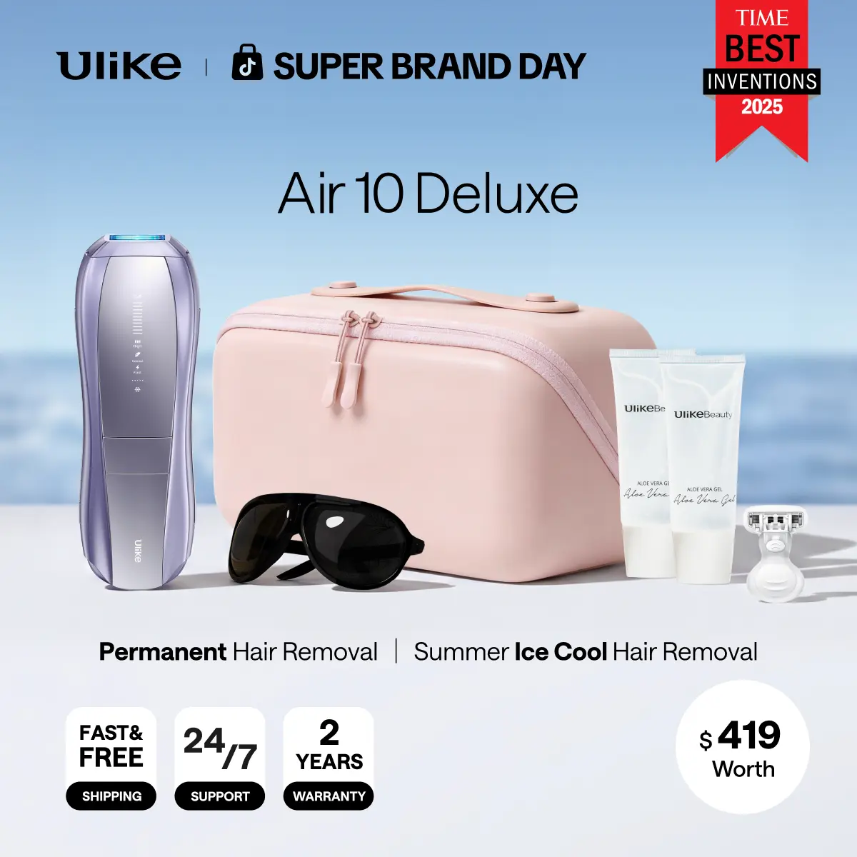【Super Brand Day】Ulike Air 10 Deluxe IPL Device Laser Hair Removal with Ice-Cooling Contact Dual Lights Skin Sensor & SHR Mode for Comfortable Effective Results - Epilator