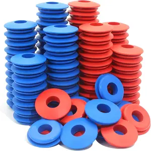 100pcs Glad Hand Seals Rubber 50pcs Red & 50pcs Blue Truck Gladhand Seals Polyurethane Seal Round Washers Grommets Gaskets for Semi Trucks Trailers Tractors Parts Number 10028