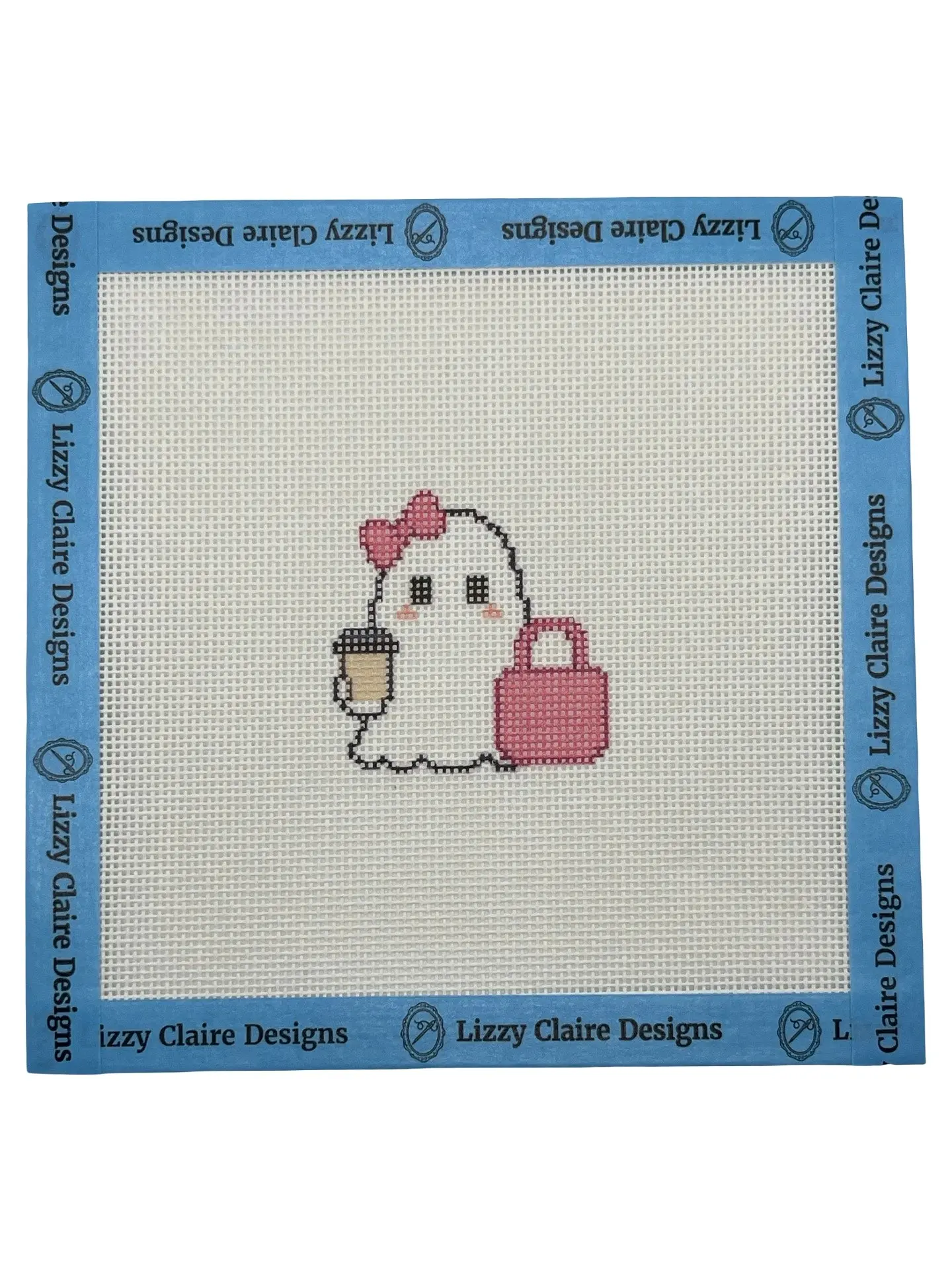 Boo-tique Shopper Ghost - 18 mesh - 6 x 6 - Needlepoint Canvas