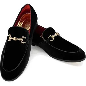 MHB Men's Multiple Colors Velvet Loafer Slip-on Tuxedo Dress Shoes Glitter Suede Smoking Slipper