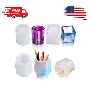 3 Pcs Cup Resin Silicone Mold, Kalolary Makeup Brush Holder