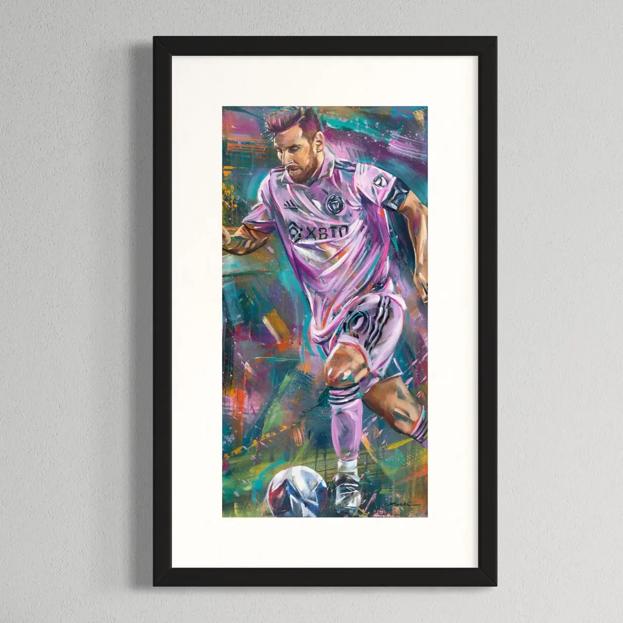 Framed Painting Prints of Messi in Miami, Inter Miami Art