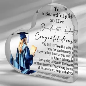 Inspirational Graduation Gifts for Her Him 2025, High School College Masters Degree PHD Graduation Gifts for Students, Laser Engraved Acrylic Keepsake Gifts for Graduating Daughter Son Sister Customized Congratulations
