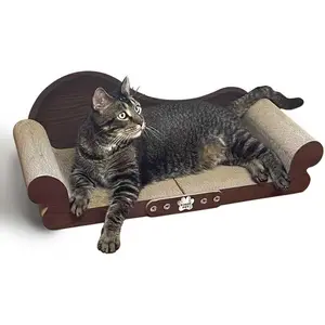 Cat Scratcher Sofa - 26" Cat Scratcher Lounge for Indoor Cats, Long Lasting Scratching Pads, Furniture Protector