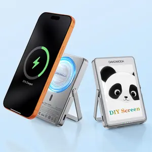 [WeeklyDeals] E-Ink Display Battery Power Bank, 5000mAh Magnetic Wireless Fast Charger with Customizable Photo Screen - MagSafe Compatible for iPhone & Android, Mobile Smartphone Accessories, Travel Gadgets for Valentine’s Day Gift